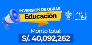 Más de 40 millones de soles destinados a mejorar colegios en Arequipa durante la gestión 2023–2026