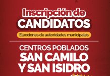 Inscripción de Candidatos Elecciones de Autoridades Municipales